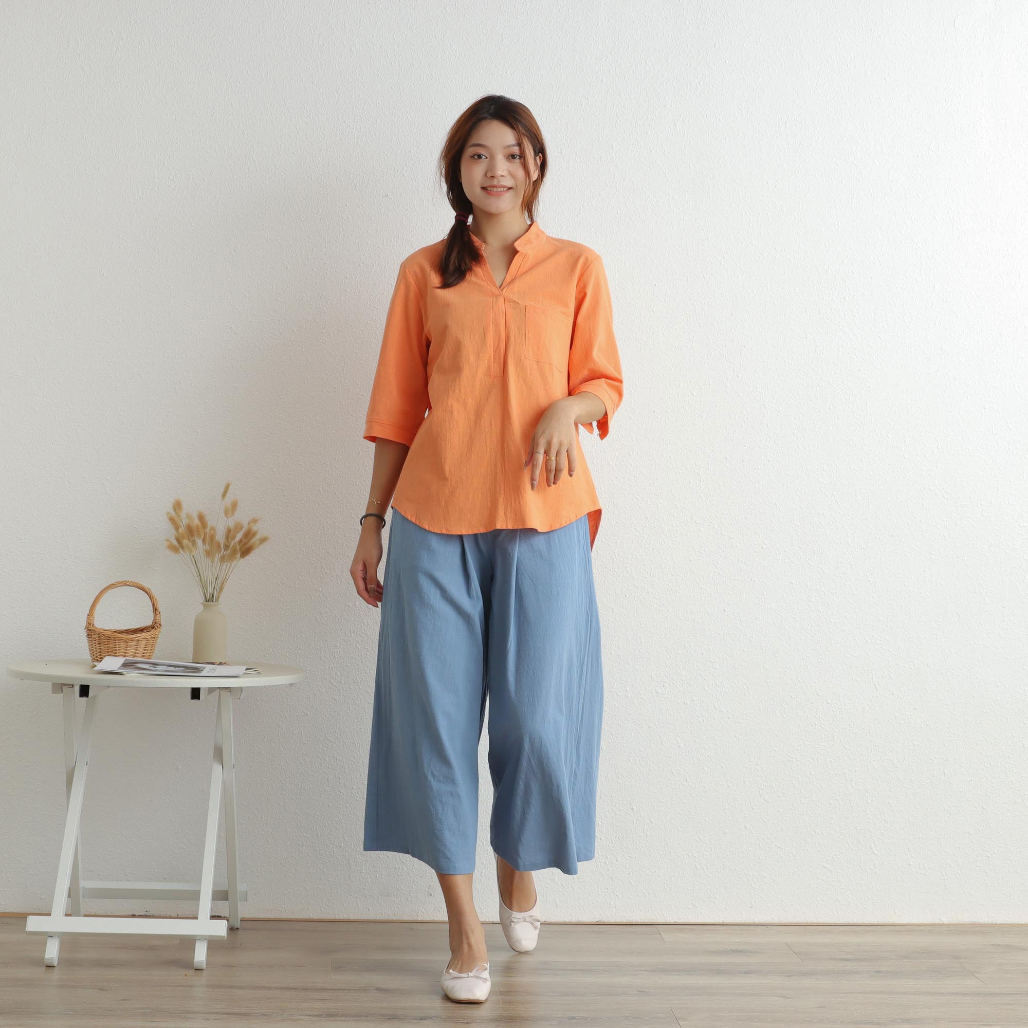 Summer Cotton Tops Half Sleeves Retro Blouse Casual Loose Kimono Customized Shirt Pullover Top Hand Made Plus Size Clothes Linen