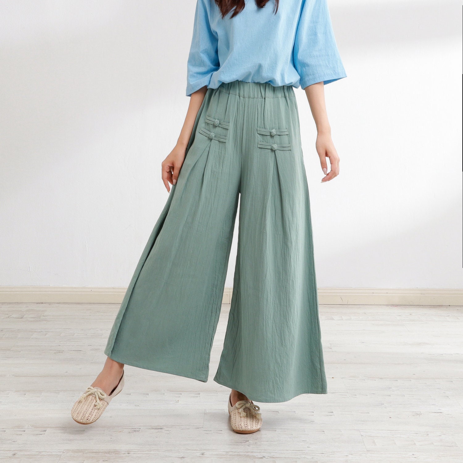 Winter/Fall Heavier Cotton Pant Loose Wide Warm Pants , I can make All Pants out of thick cloth